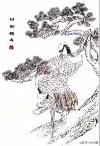 千姿百态仙鹤工笔画 仙鹤的传统工笔画法揭秘3