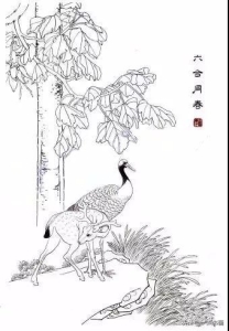 千姿百态仙鹤工笔画 仙鹤的传统工笔画法揭秘6