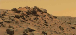 2005年精神号的全景相机 Pancam拍摄到古瑟夫陨石坑Gusev Crater中富含橄榄石的岩层露头。</p><p></p><p>图片美国宇航局/JPL/Cornell/A