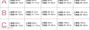 文胸尺码对照表【附胸围正确测量方法】