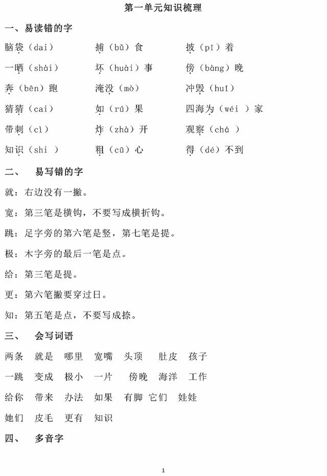 2年级上总复习语文（二年级上最全语文复习）(12)