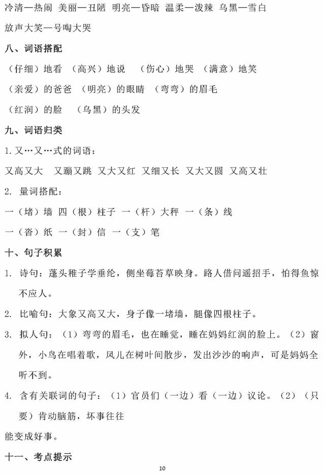 2年级上总复习语文（二年级上最全语文复习）(22)