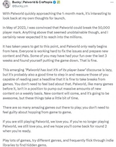 2个月流失200万玩家的《幻兽帕鲁》 终于要出绝招了