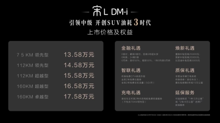 开创SUV油耗3时代，“大宋”来了！宋L DM-i震撼上市13.58万元起(图1)