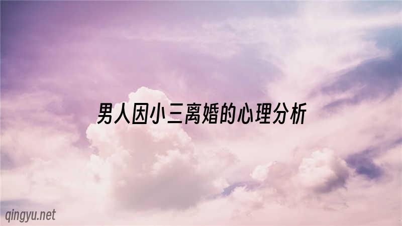 男人因小三离婚的心理分析