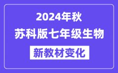 2024年秋苏科版七年级生物新教材有哪些改动变化（附新课本目录）