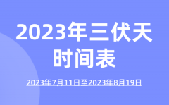 2023年三伏天时间表？今年三伏天的起止时间表