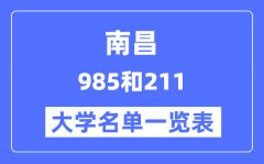 南昌有哪些大学是985和211？南昌985和211高校名单一览