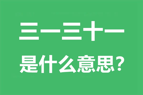 三一三十一是什么意思,三一三十一是成语吗