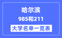 哈尔滨有哪些大学是985和211？哈尔滨985和211高校名单一览