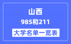 山西有哪些大学是985和211？山西985和211高校名单一览表