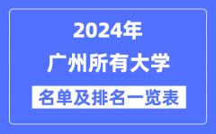 2024广州所有大学名单及排名情况一览表（共84所）