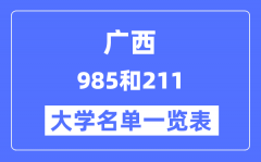 广西有哪些大学是985和211？广西985和211高校名单一览表