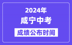 2024年咸宁中考成绩公布时间？中考成绩什么时候出来？