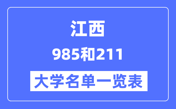 江西有哪些大学是985和211,江西985和211高校名单一览表