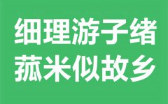 “细理游子绪，菰米似故乡”是什么意思？出处典故是什么？