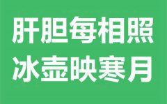 “肝胆每相照，冰壶映寒月”是什么意思？出处典故是什么？